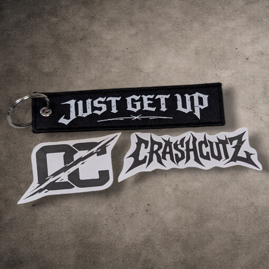 CRASHCUTZ Keychain + Sticker Pack