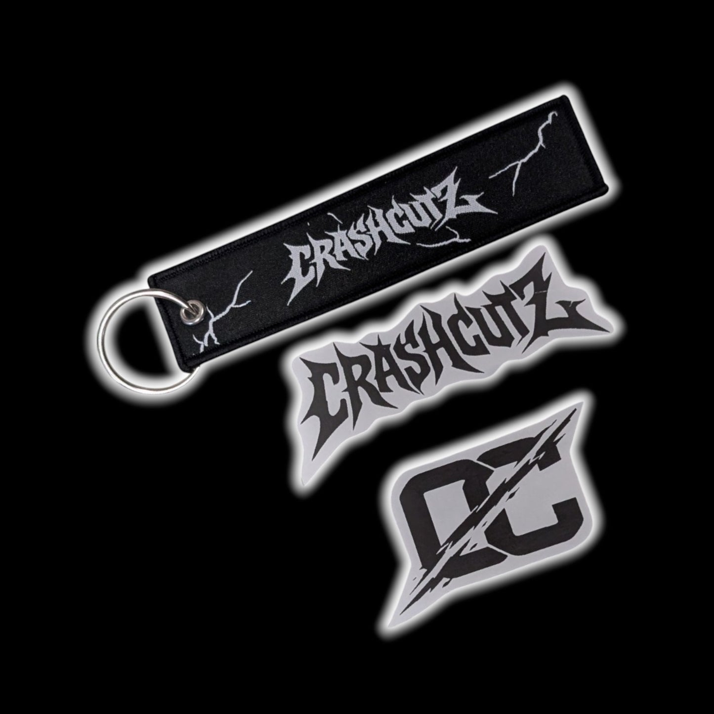 CRASHCUTZ Keychain + Sticker Pack
