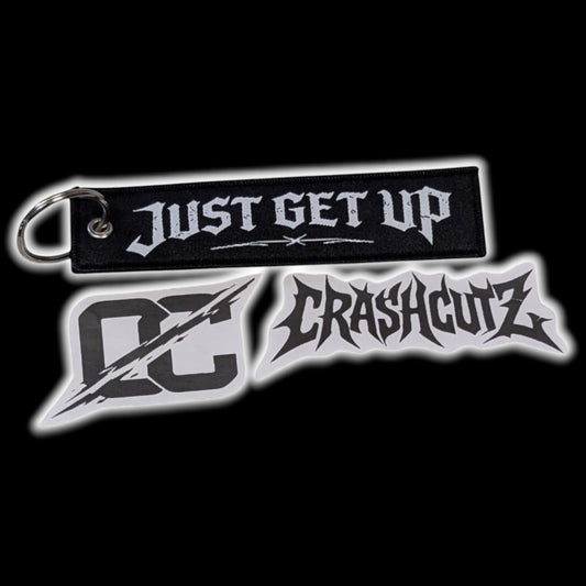 CRASHCUTZ Keychain + Sticker Pack