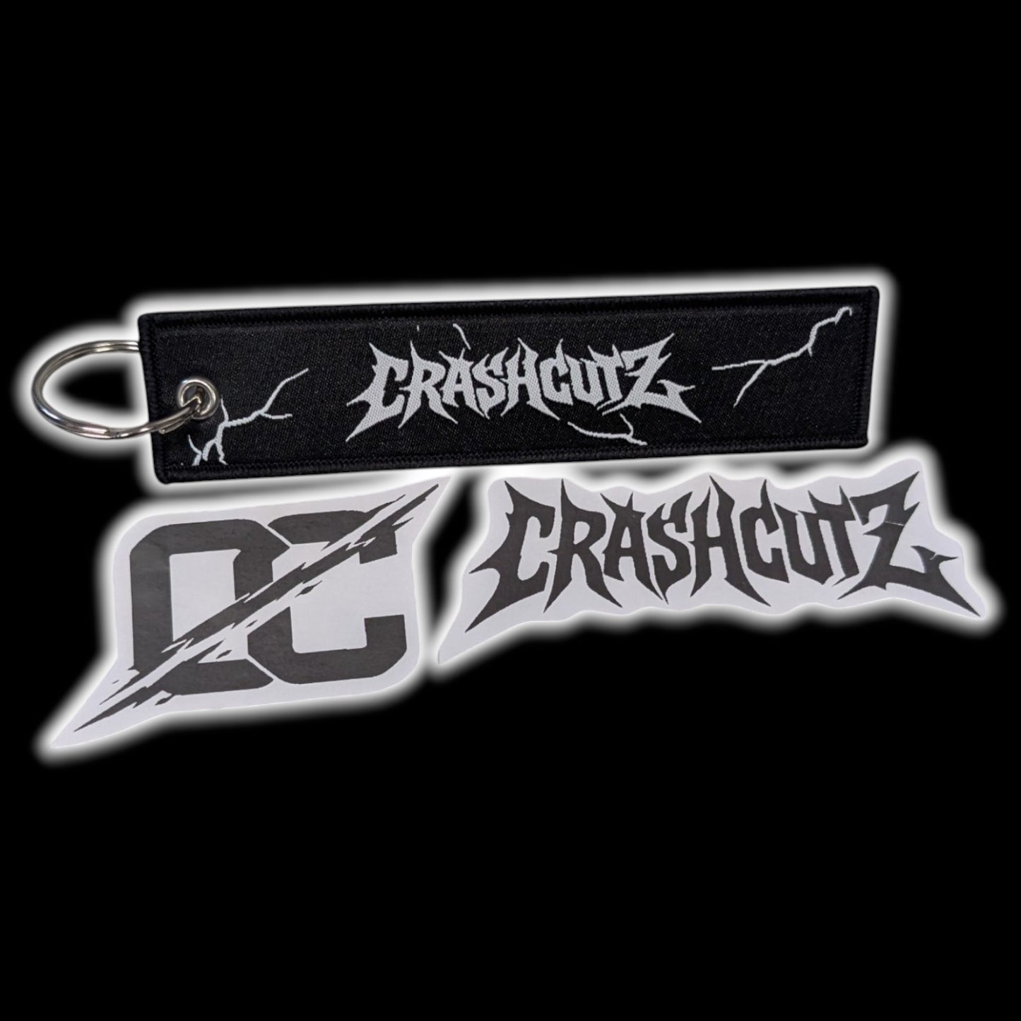CRASHCUTZ Keychain + Sticker Pack