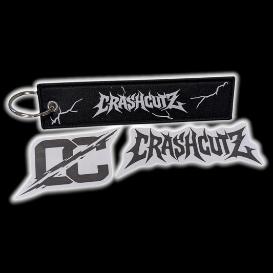 CRASHCUTZ Keychain + Sticker Pack